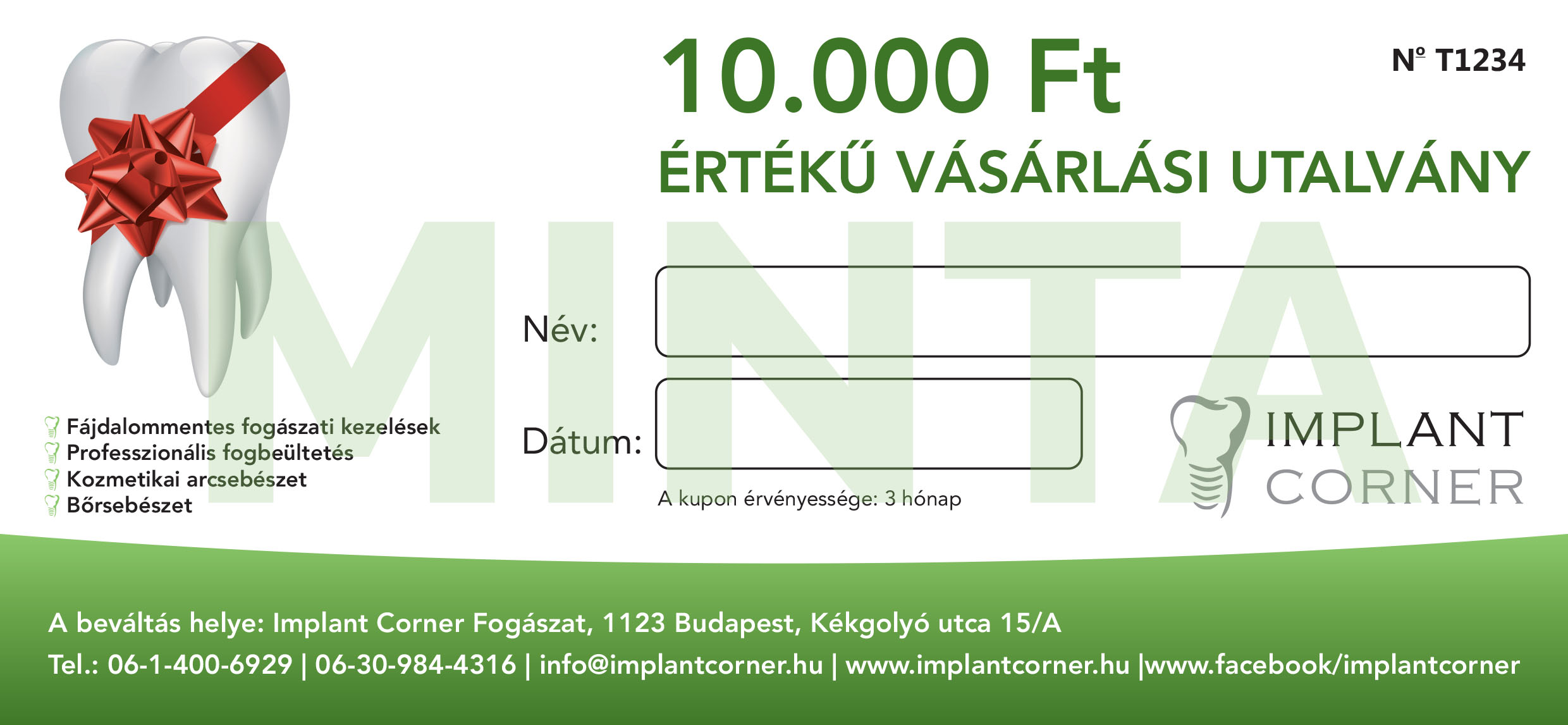 Ajándékkupon – Implant Corner
